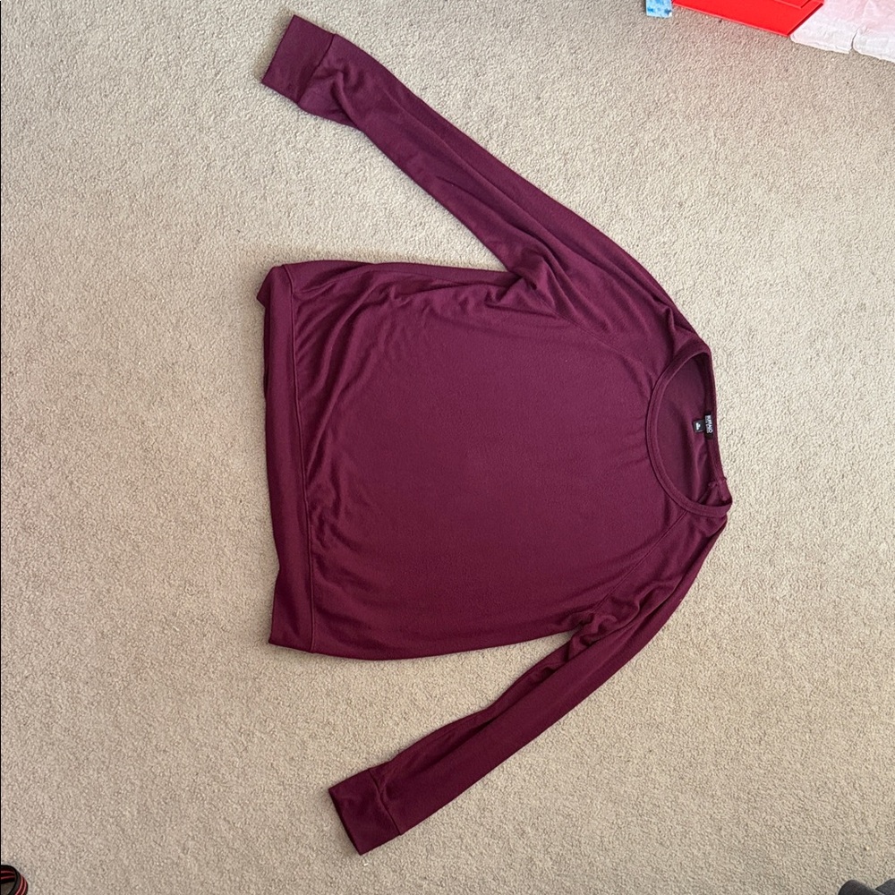 Buffalo David Bitton Burgundy Long Sleeve Tee